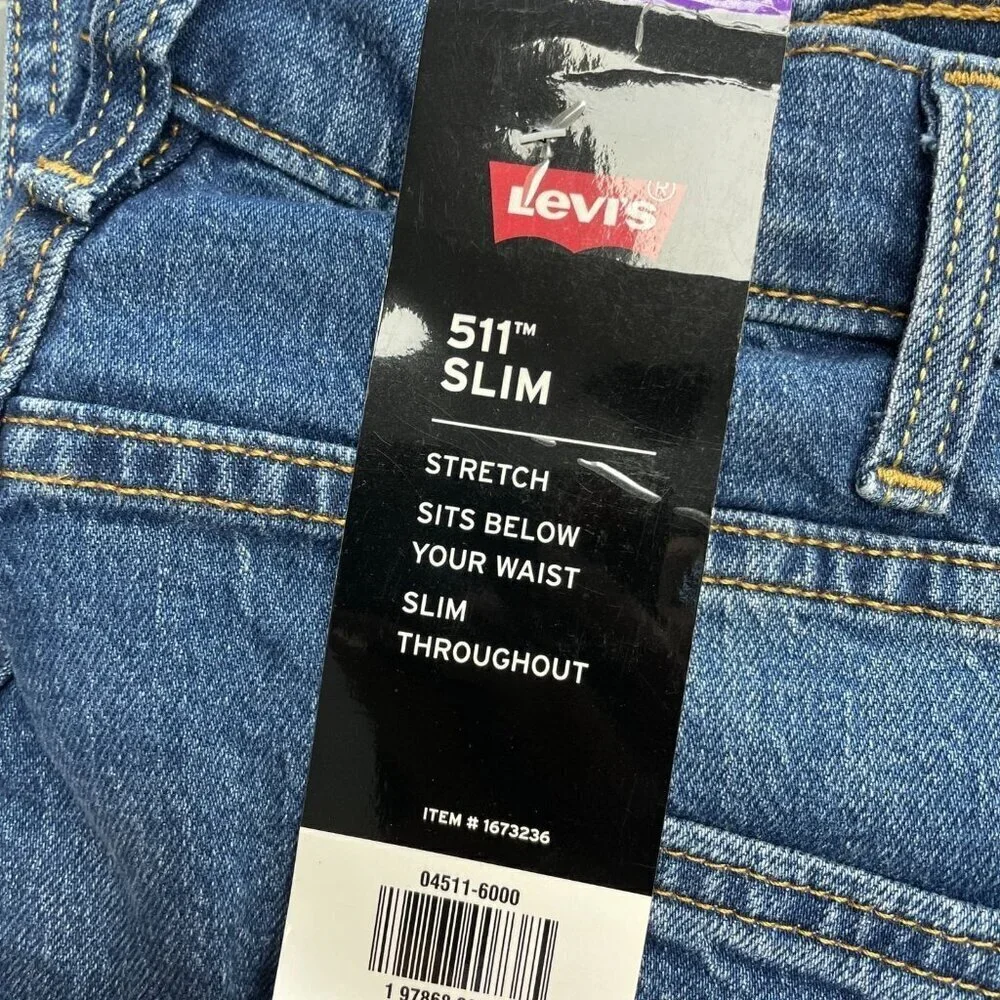 NEW Levis 511 Slim Straight Fit Jeans Men's Size 40x32 Stretch Denim